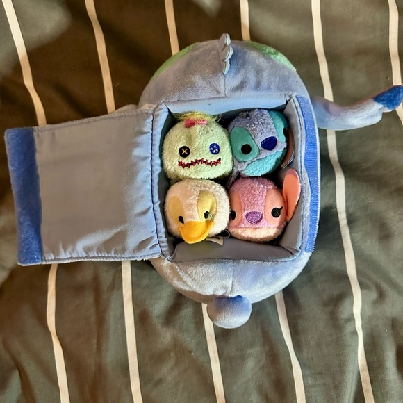 Disney Lilo & Stitch Plush Tsum Tsum Set Stitch Bag with 4 mini Tsum Tsum - Picture 4 of 11